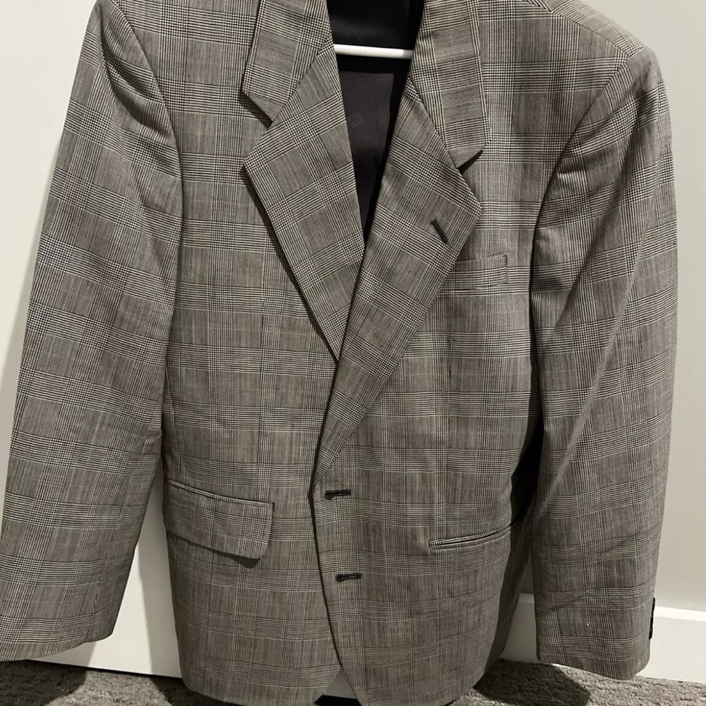 Classic Gray Plaid Blazer
